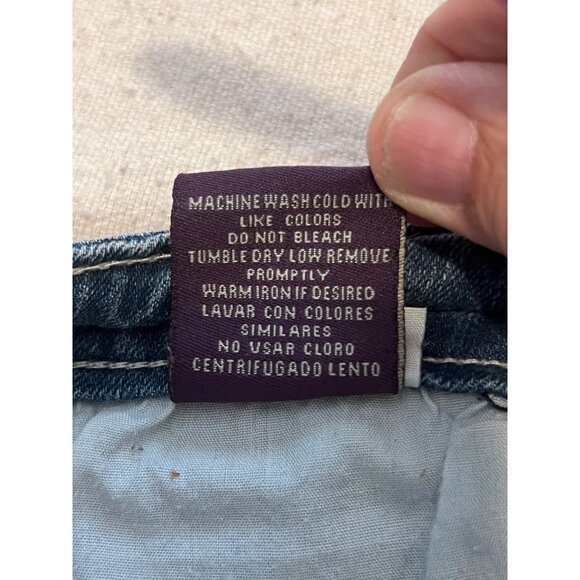 VGS Women Capri Jeans Blue Size 14 Stretchy Cotton Embroidered Pockets Mid-Rise - Picture 15 of 16